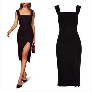 Reformation Cassie Rib Ribbed Knit Midi Dress